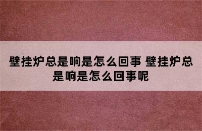 壁挂炉总是响是怎么回事 壁挂炉总是响是怎么回事呢